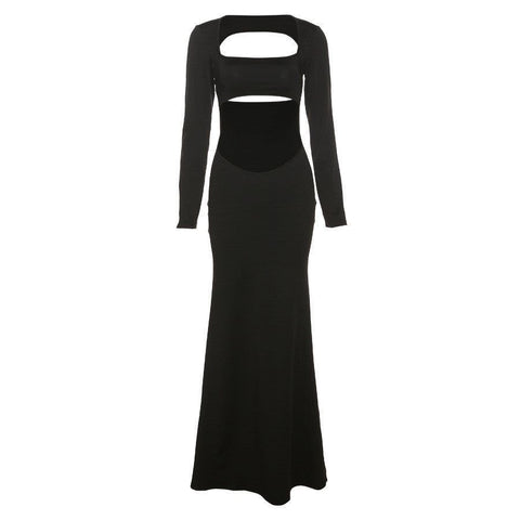 Monroe Cut Out Long Sleeve Maxi Dress