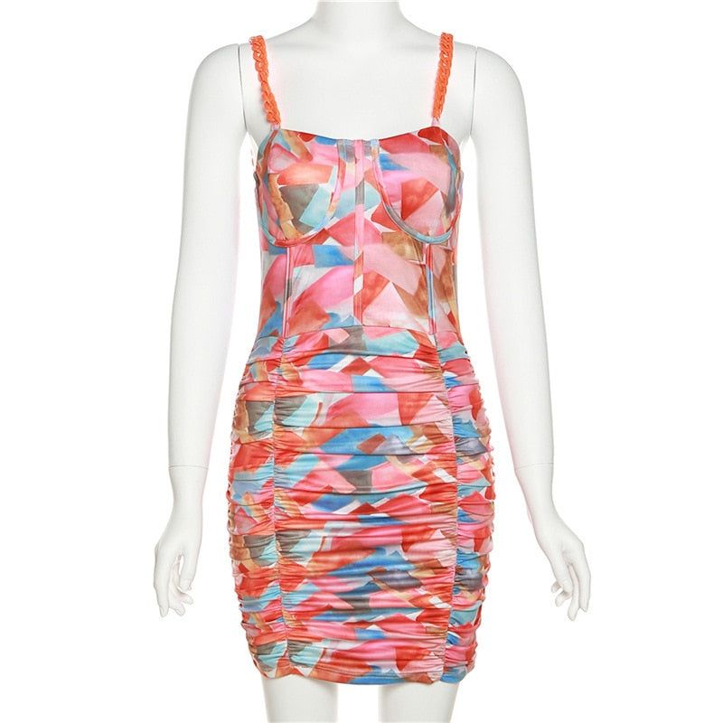 Hot Springs Ruched Summer Mini Dress