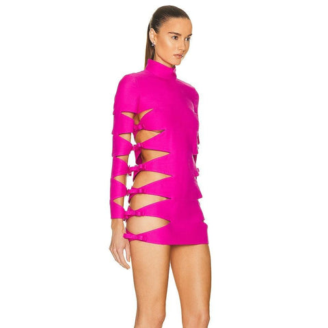 Neon Nymph Bandage Cutout Mini Dress