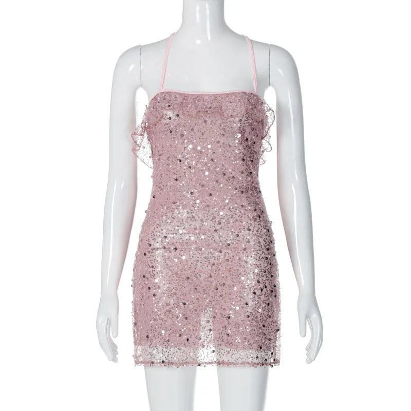 Rosy Giggles Sequined Mini Dress