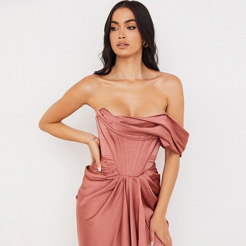 Billini Elegant Off The Shoulder Corset Midi Dress