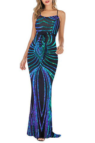 Backless Sparkly Mermaid Formal Evening Dresses