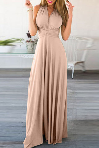 Backless Plunging Evening Dress Prom Gown