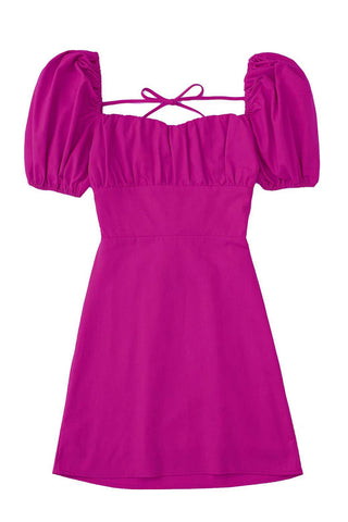 Fuchsia Backless Mini Party Dress