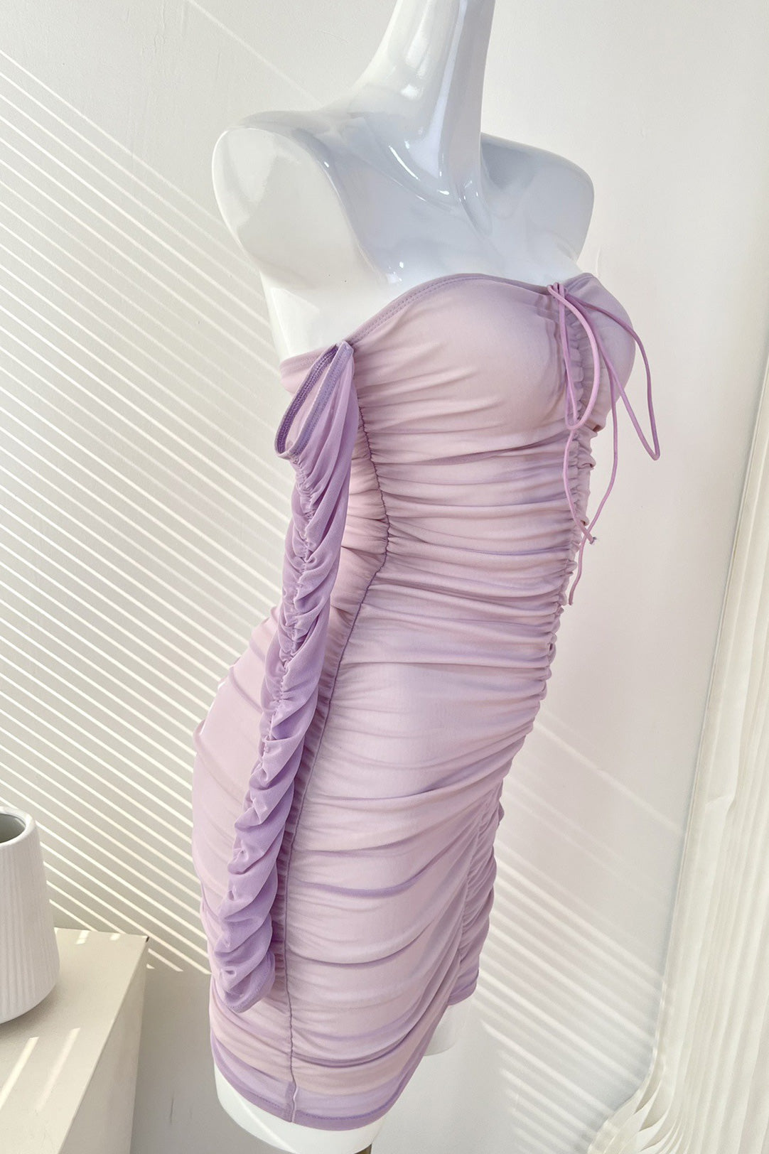 Mini Lilac Off Shoulder Party Homecoming Dress