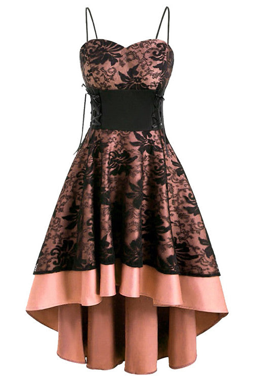 Spaghetti Straps A-Line Lace Party Dress