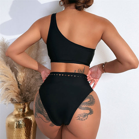 Fiona Hollow Out One Shoulder High Waist Bikini