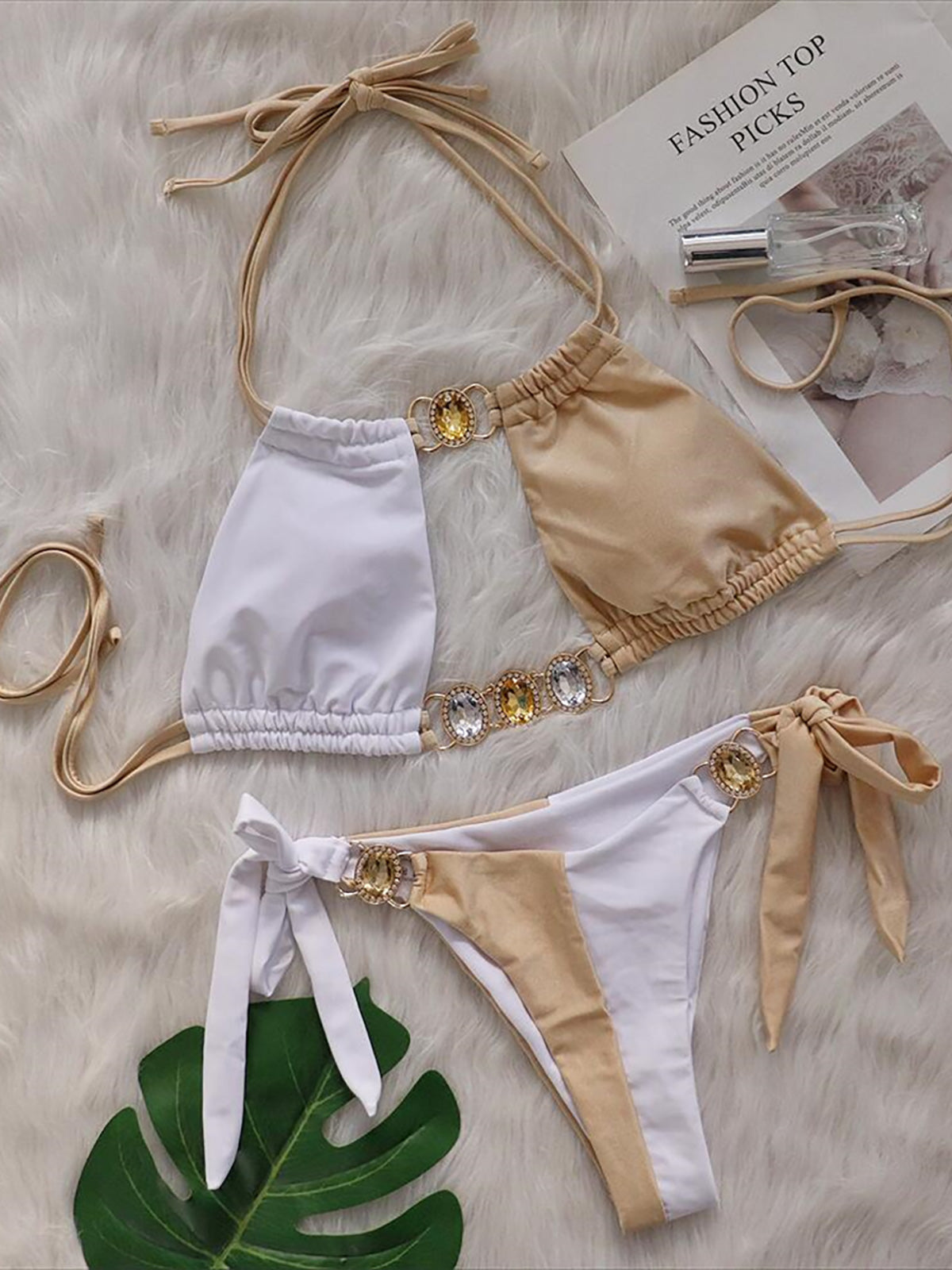 Sophie Rhinestones Diamond Splicing Bikini