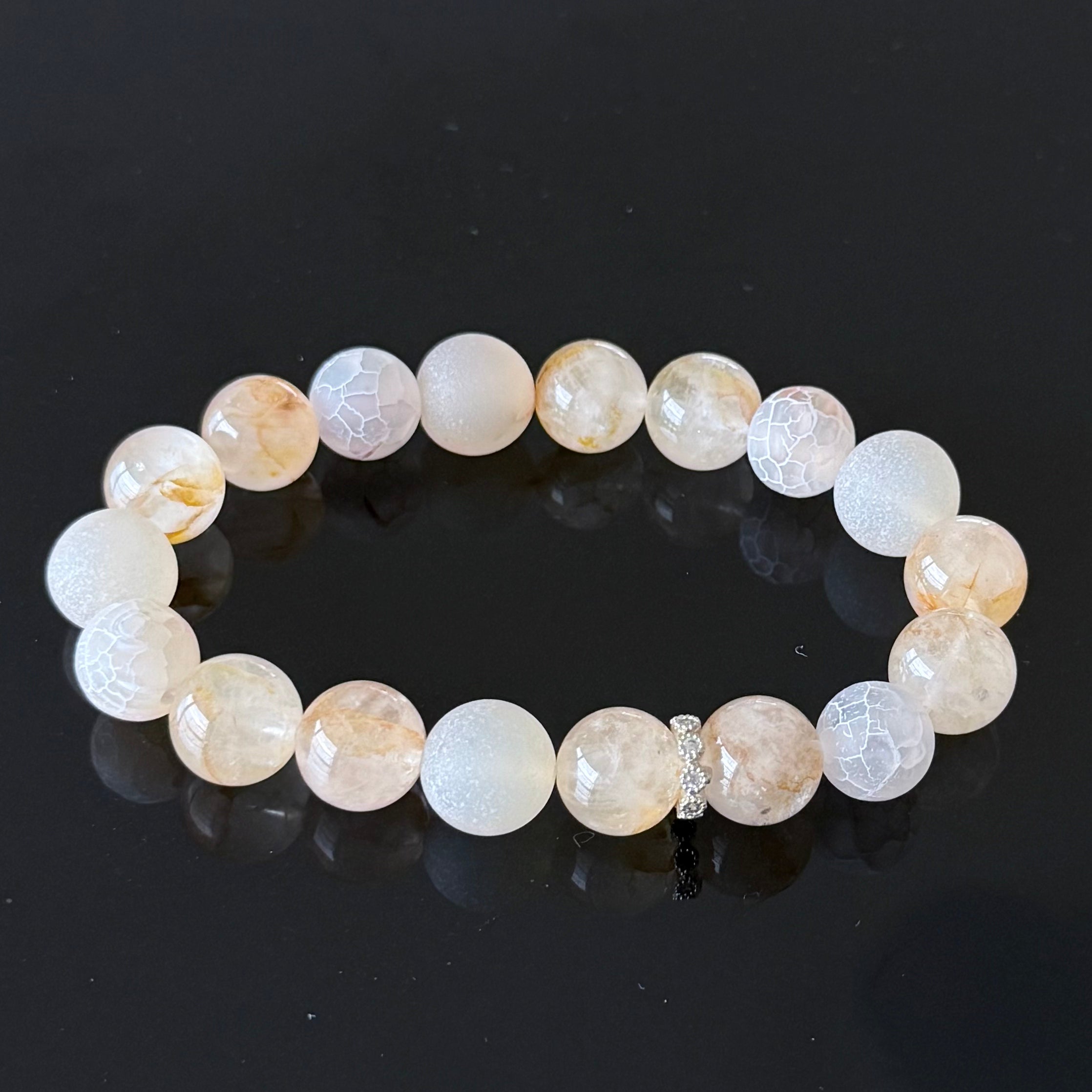 Citrine & Frosted Agate Crystal Bracelet