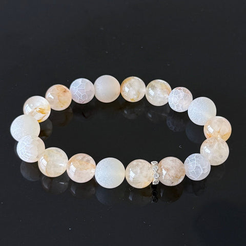 Citrine & Frosted Agate Crystal Bracelet