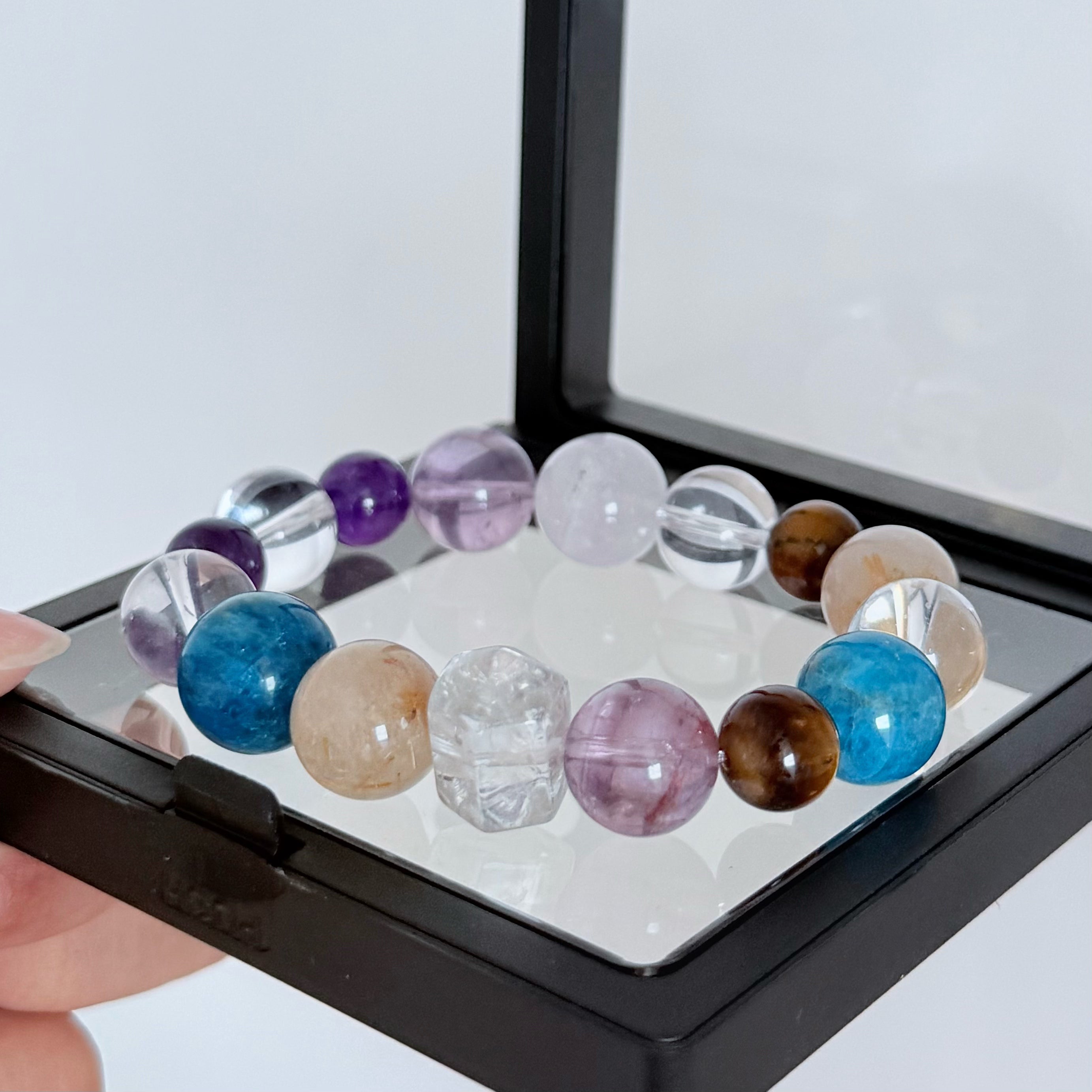 Amethyst, Blue Apatite, Citrine & Clear Quartz Chakra Balance Bracelet