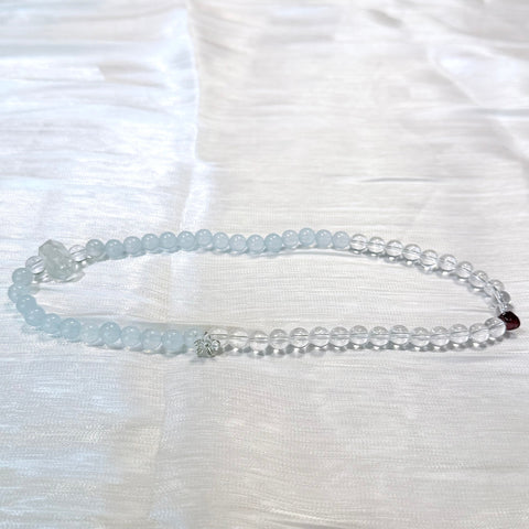 Aquamarine and Clear Quartz Bracelet