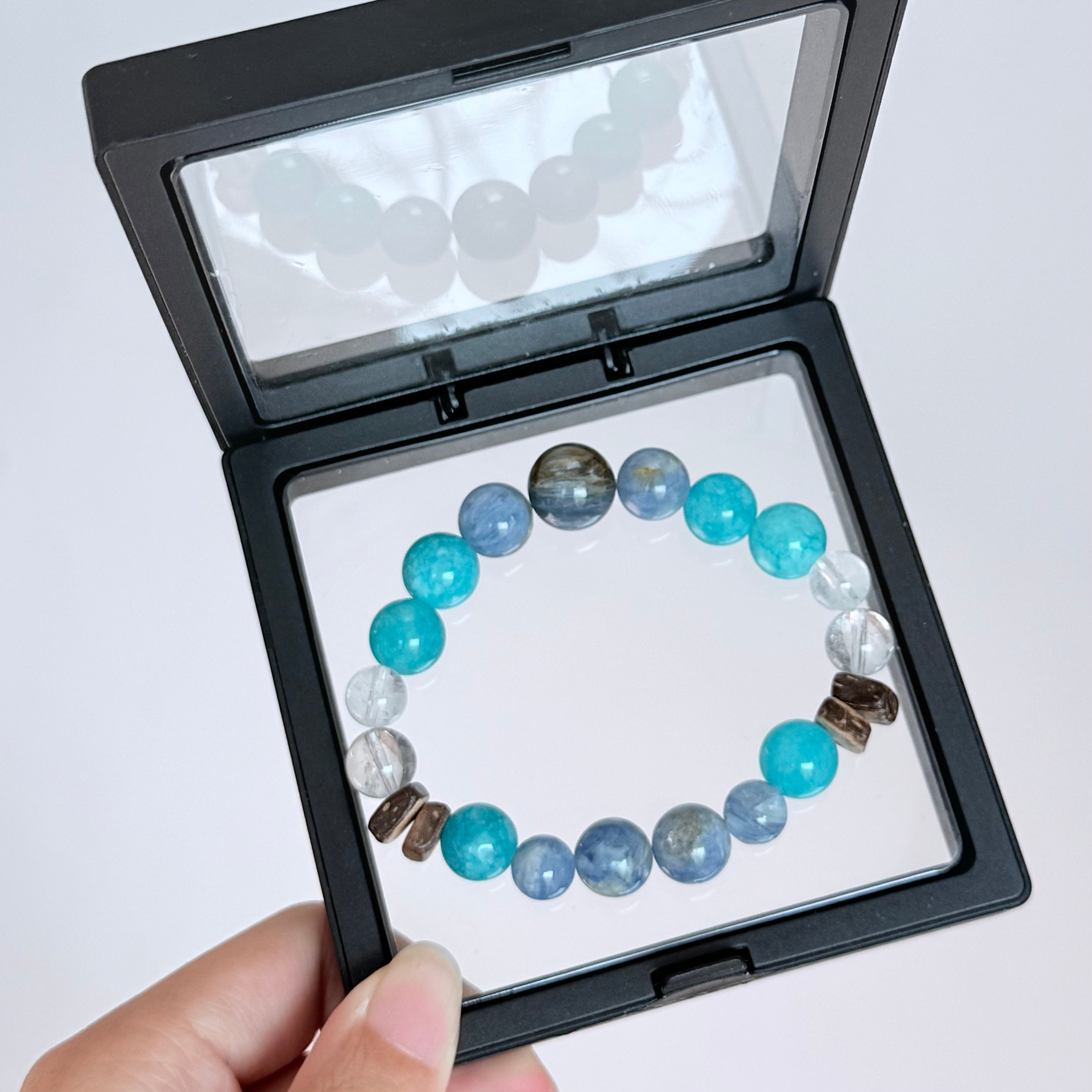 Blue Kyanite & Amazonite Bracelet with Clear Quartz