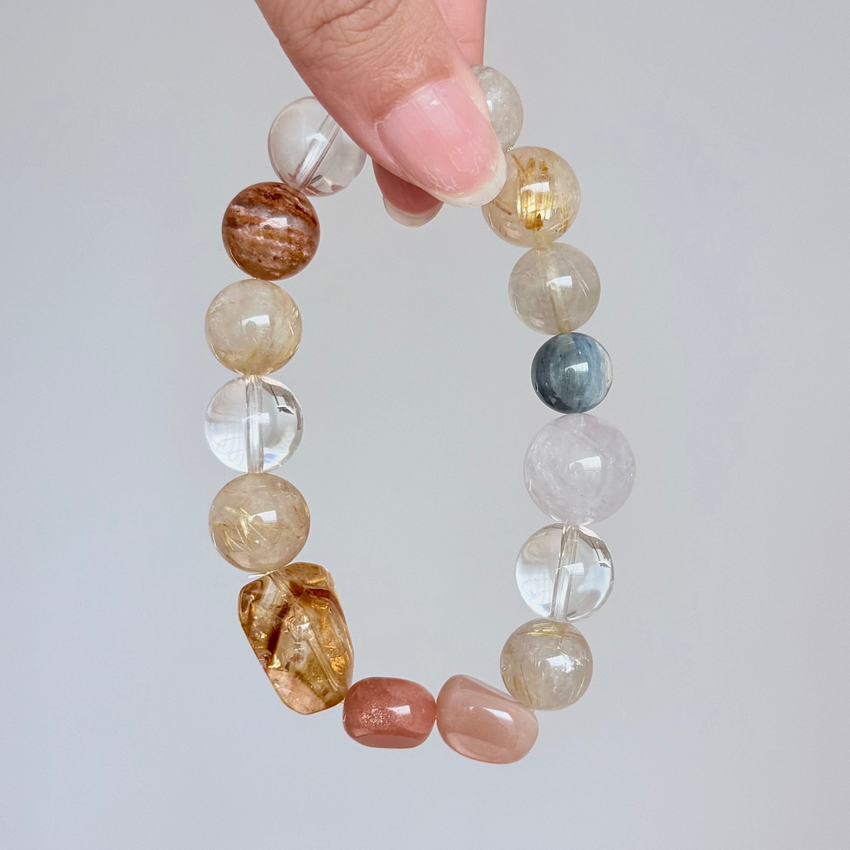 Golden Rutilated Quartz & Sunstone Bracelet