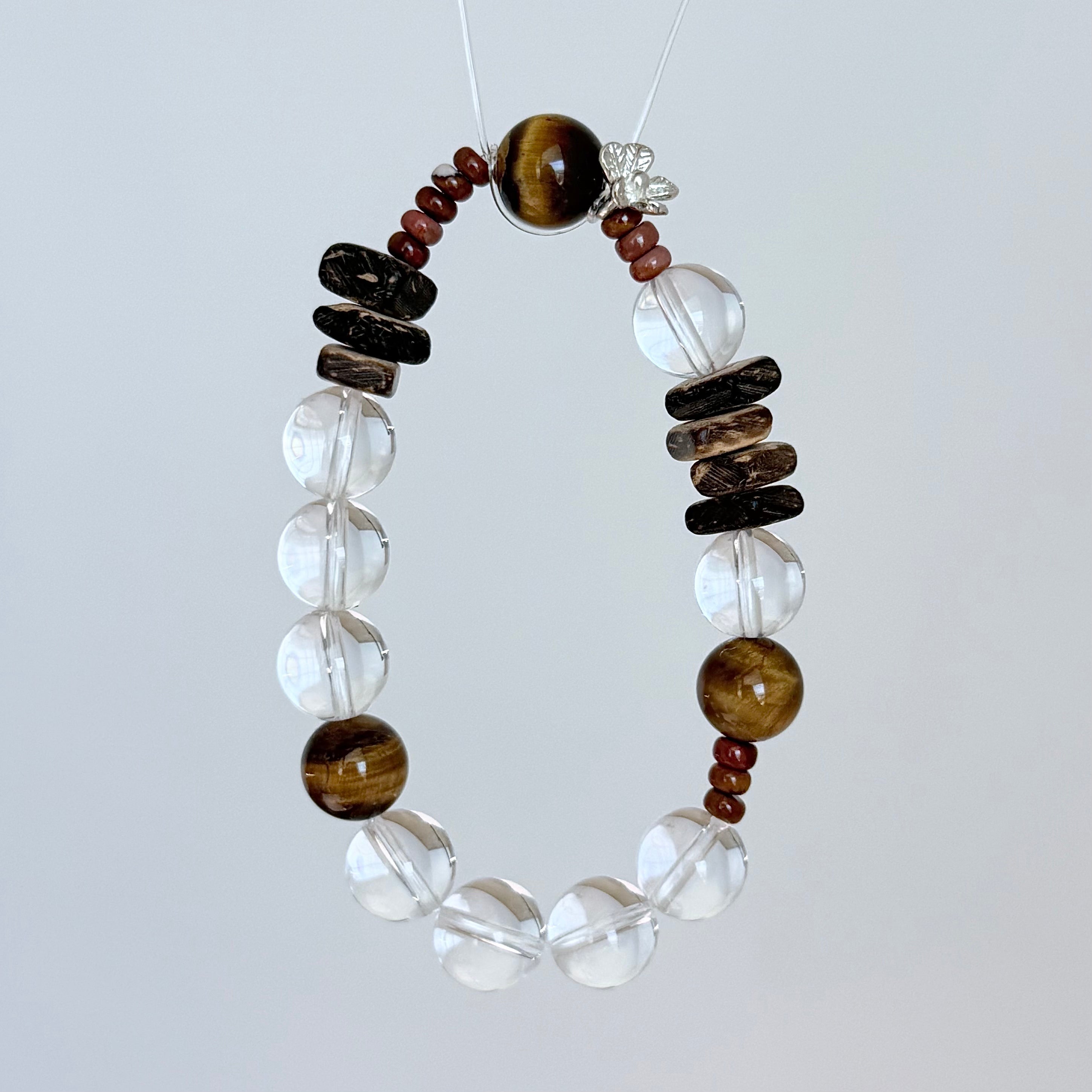 Clear Quartz & Tiger's Eye Protection Bracelet