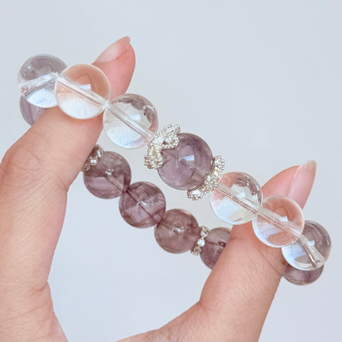 Lavender Amethyst and Clear Quartz Bracelet