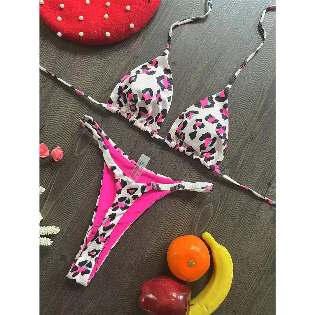 Samantha Printed Mini Micro Thong Halter Bikini