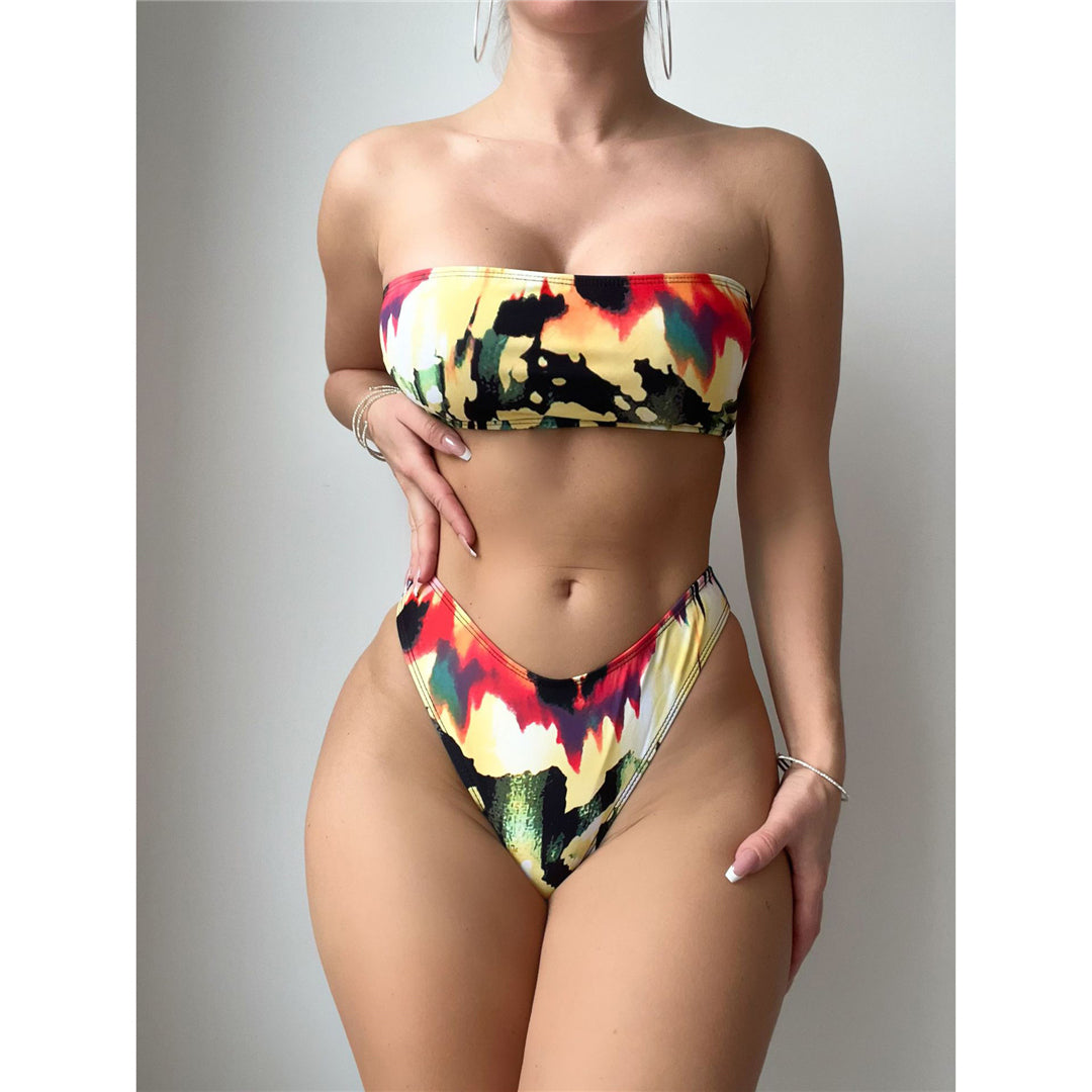 Tammy With Dress Printed Bandeau Bikini