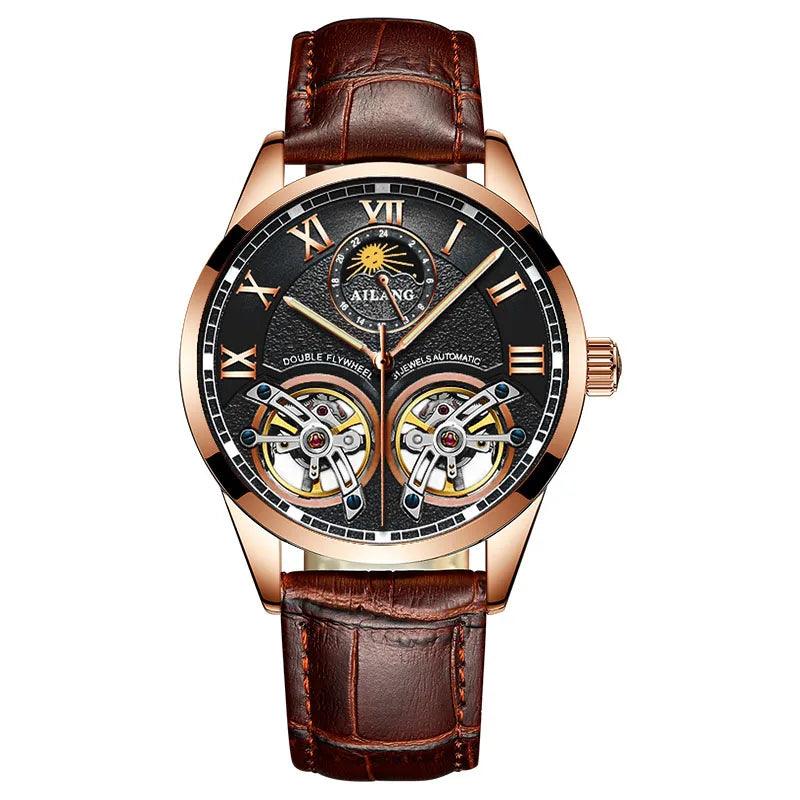 AL8822 Simple Watch - Double Flywheel Automatic Mechanical Wristwatch