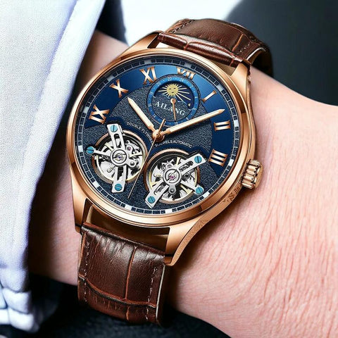 AL8822 Simple Watch - Double Flywheel Automatic Mechanical Wristwatch