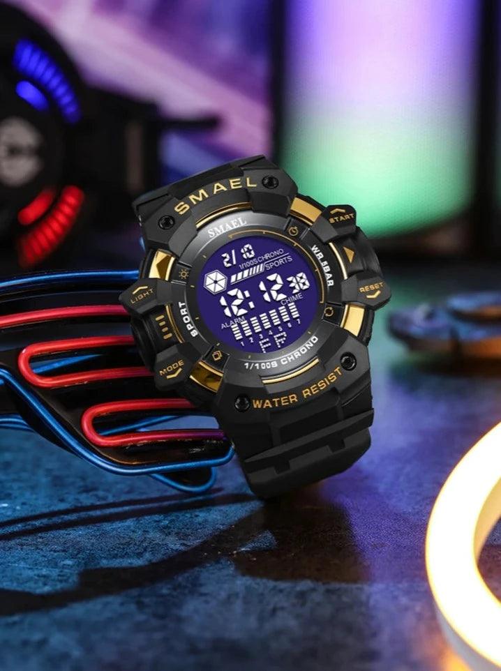 AMSW8050 Simple Watch: Rugged Sport Elegance with LED Digital Precision