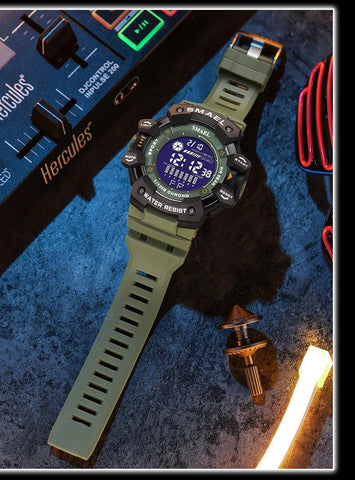 AMSW8050 Simple Watch: Rugged Sport Elegance with LED Digital Precision