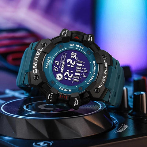 AMSW8050 Simple Watch: Rugged Sport Elegance with LED Digital Precision