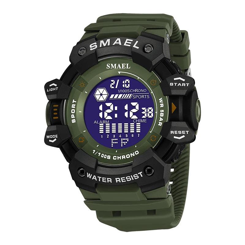 AMSW8050 Simple Watch: Rugged Sport Elegance with LED Digital Precision