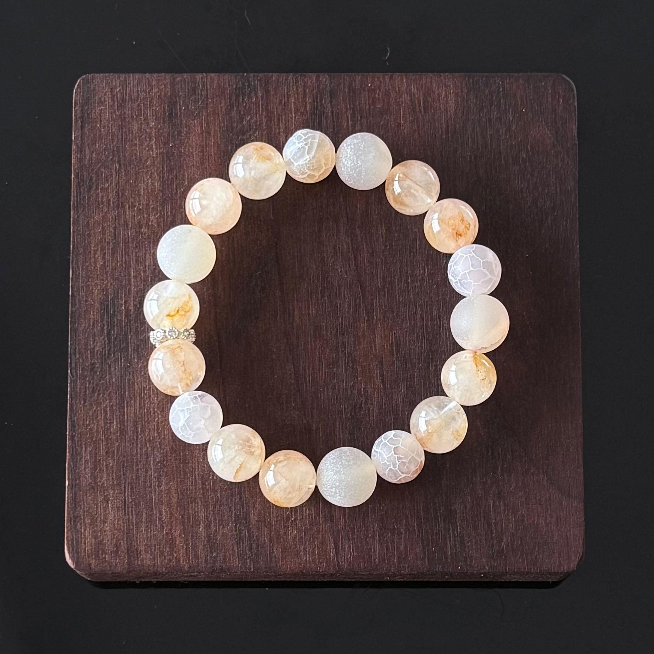 Citrine & Frosted Agate Crystal Bracelet