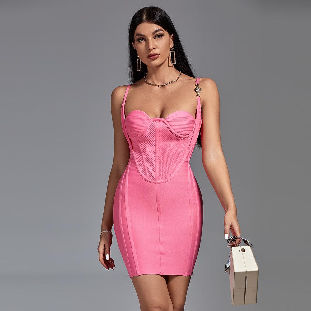 Luminous Lotus Bodycon Corset Mini Dress