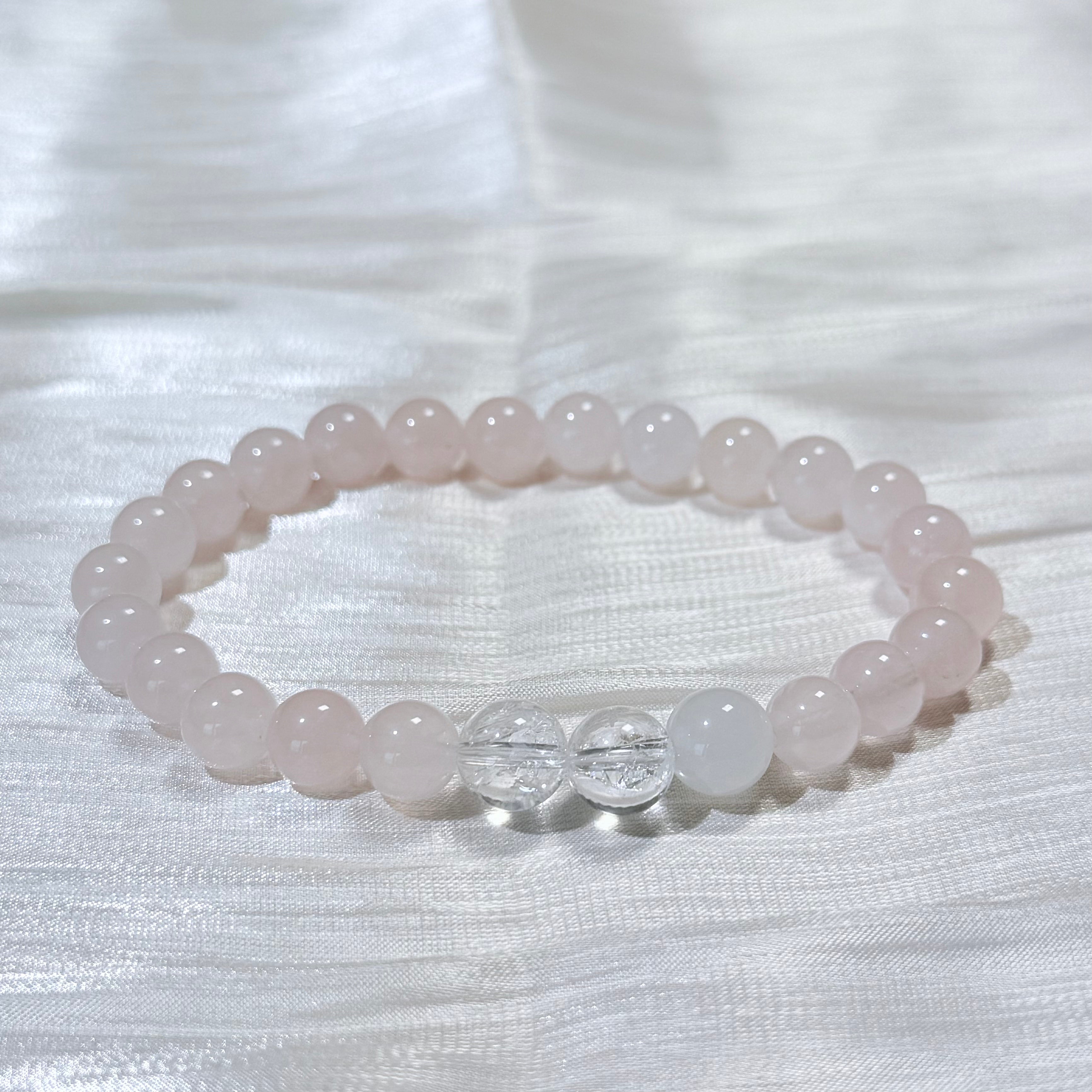 Rose Quartz & Clear Quartz Bracelet