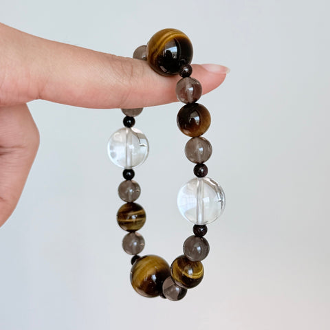 Tiger's Eye & Smoky Quartz Protection Bracelet