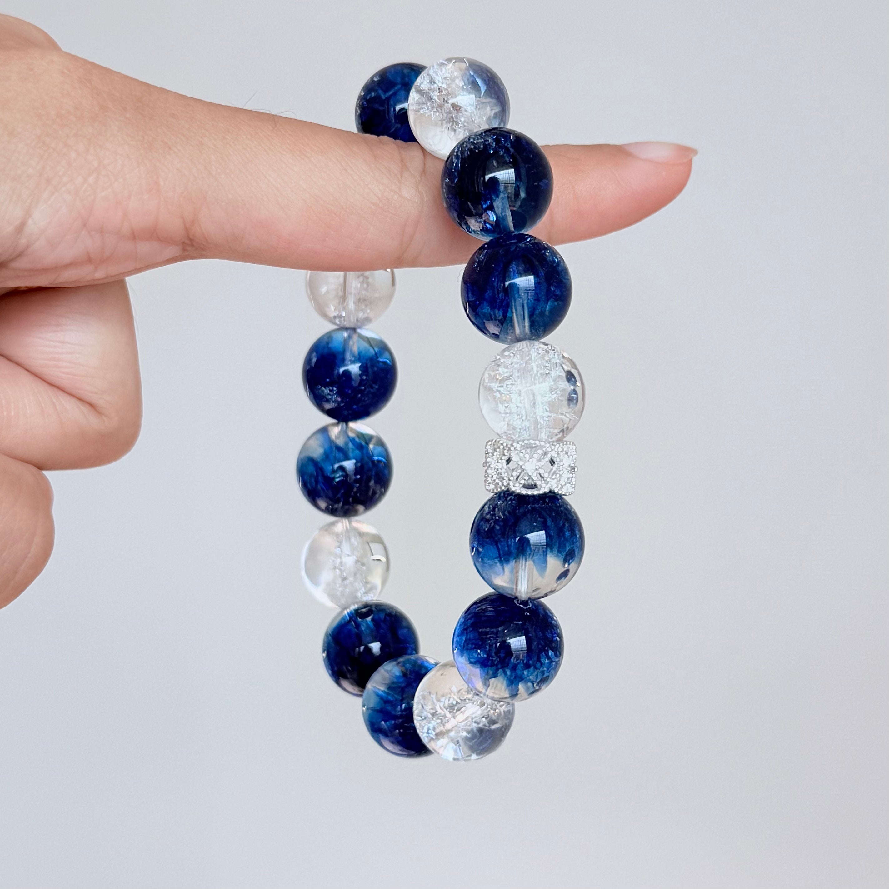 Kyanite & Clear Quartz Crystal Bracelet