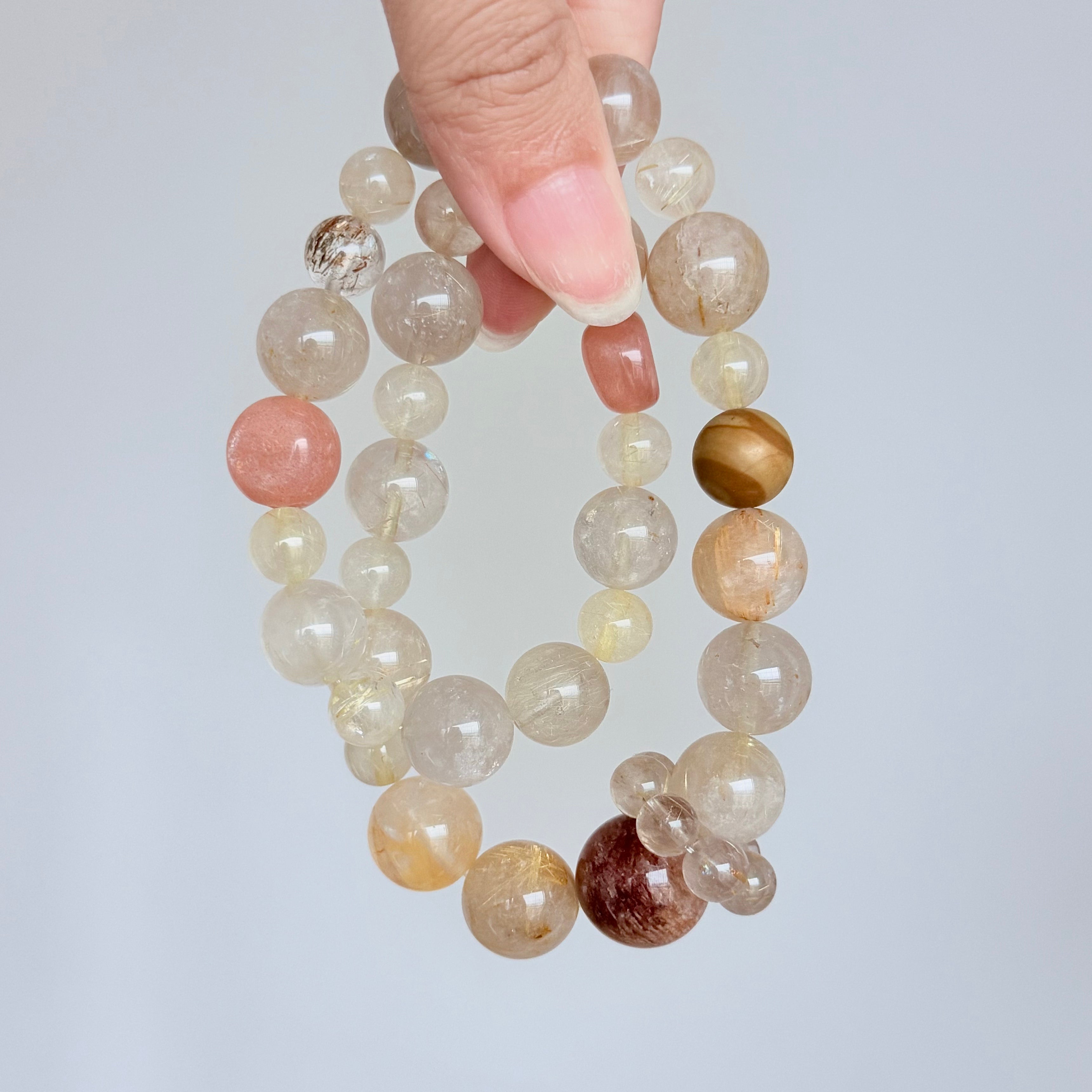 Rutilated Quartz, Citrine & Sunstone Bracelet