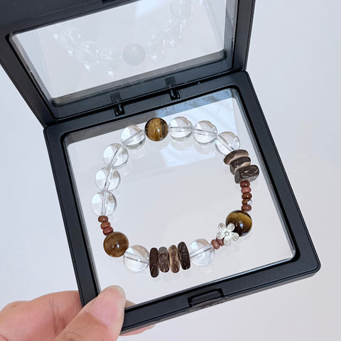Clear Quartz & Tiger's Eye Protection Bracelet