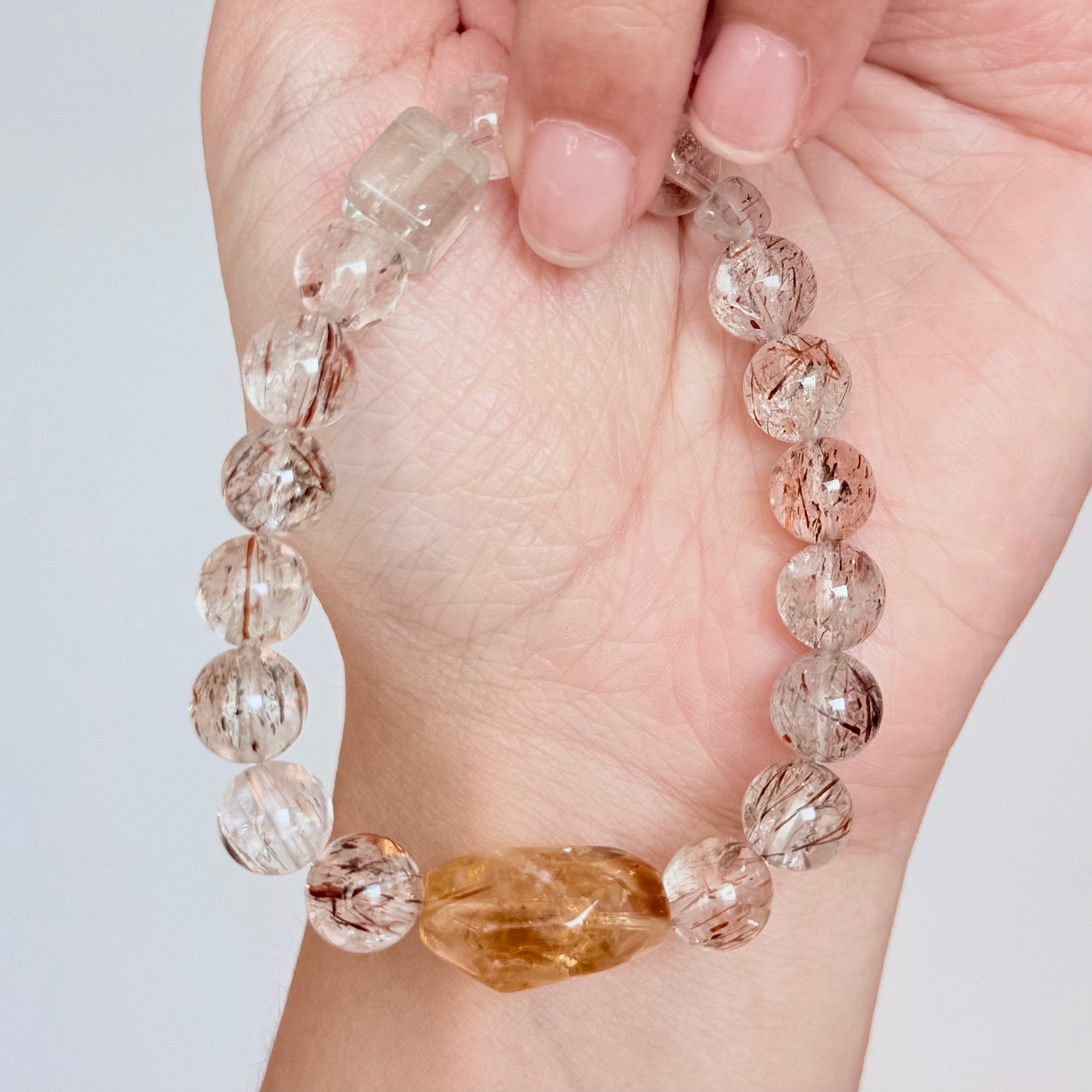 Rutilated Quartz & Citrine Prosperity Bracelet