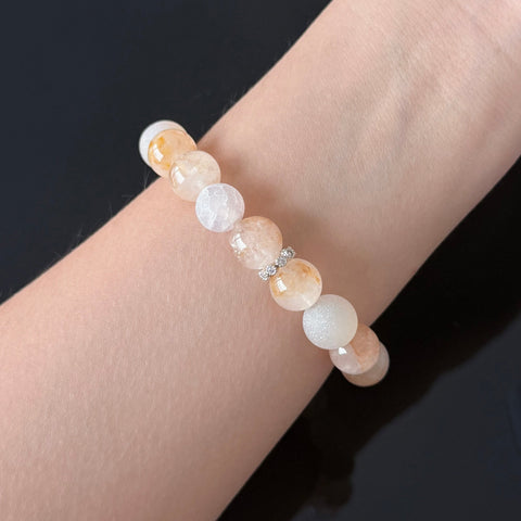 Citrine & Frosted Agate Crystal Bracelet