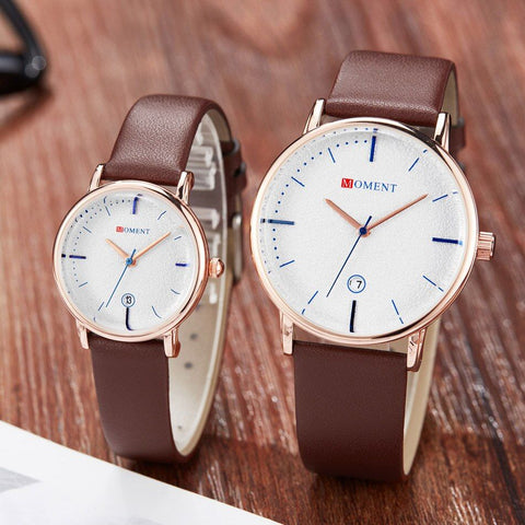 Couple Watch Men Brown Wrist Watches Lover Valentine's Day Gift Reloj Creative White Wristwatch Sport Male Quartz Clock