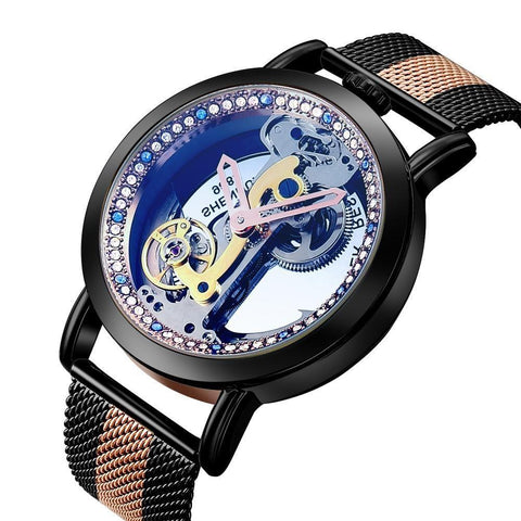 Creative Automatic Mechanical Watch Tourbillon Watches Transparent Diamonds