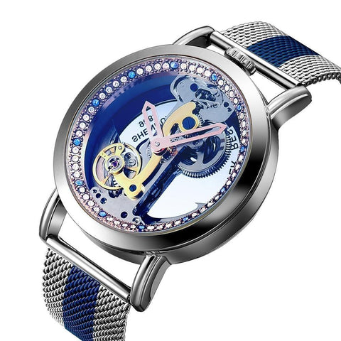 Creative Automatic Mechanical Watch Tourbillon Watches Transparent Diamonds