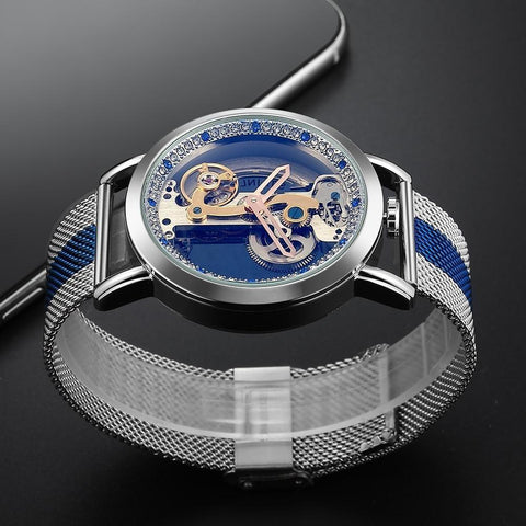 Creative Automatic Mechanical Watch Tourbillon Watches Transparent Diamonds