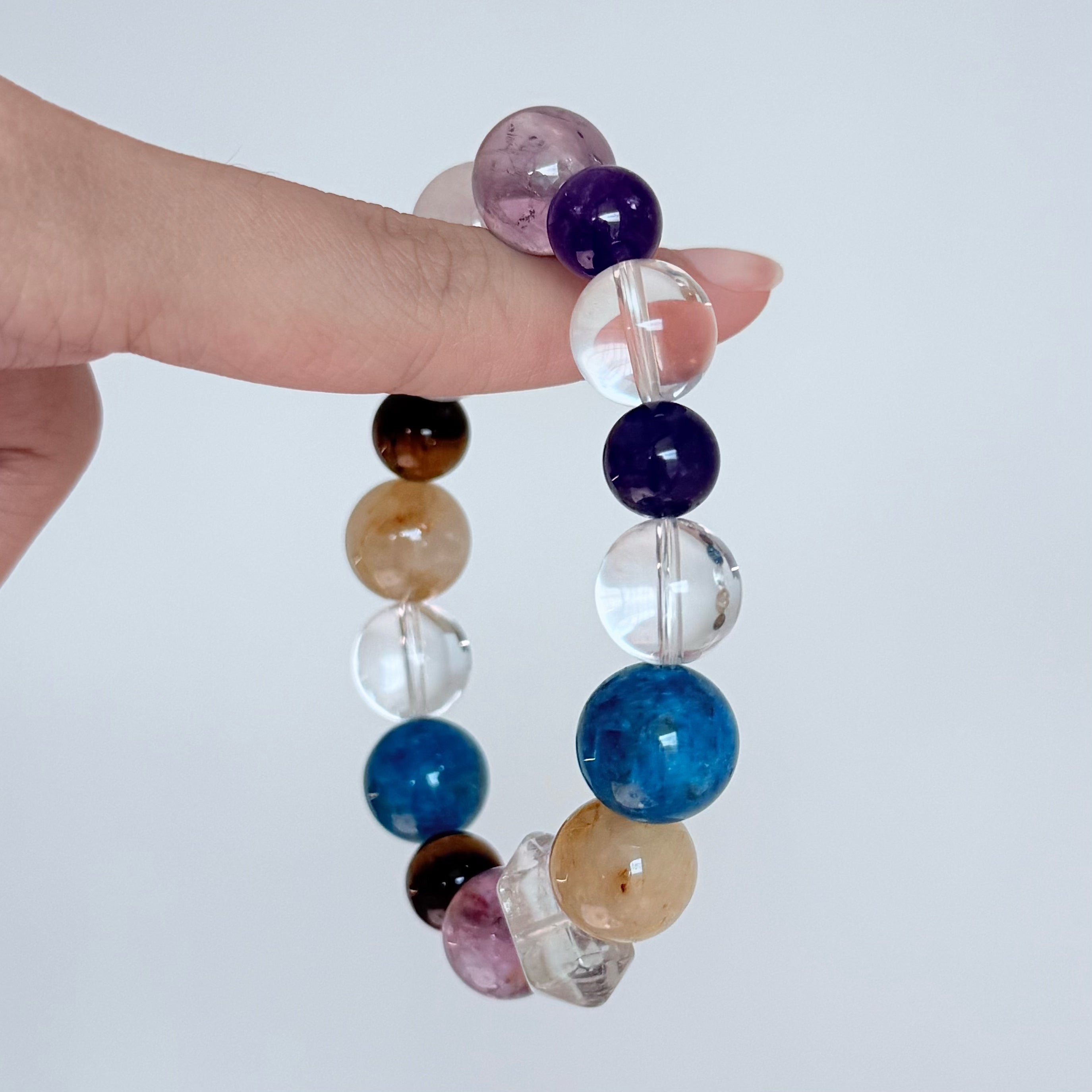 Amethyst, Blue Apatite, Citrine & Clear Quartz Chakra Balance Bracelet