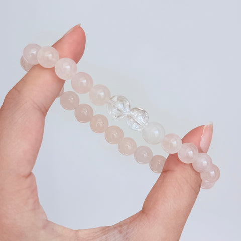Rose Quartz & Clear Quartz Bracelet