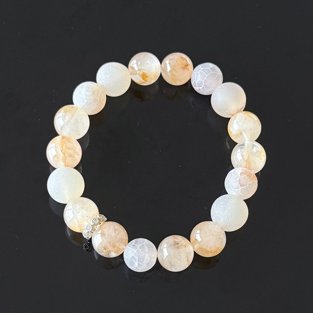 Citrine & Frosted Agate Crystal Bracelet