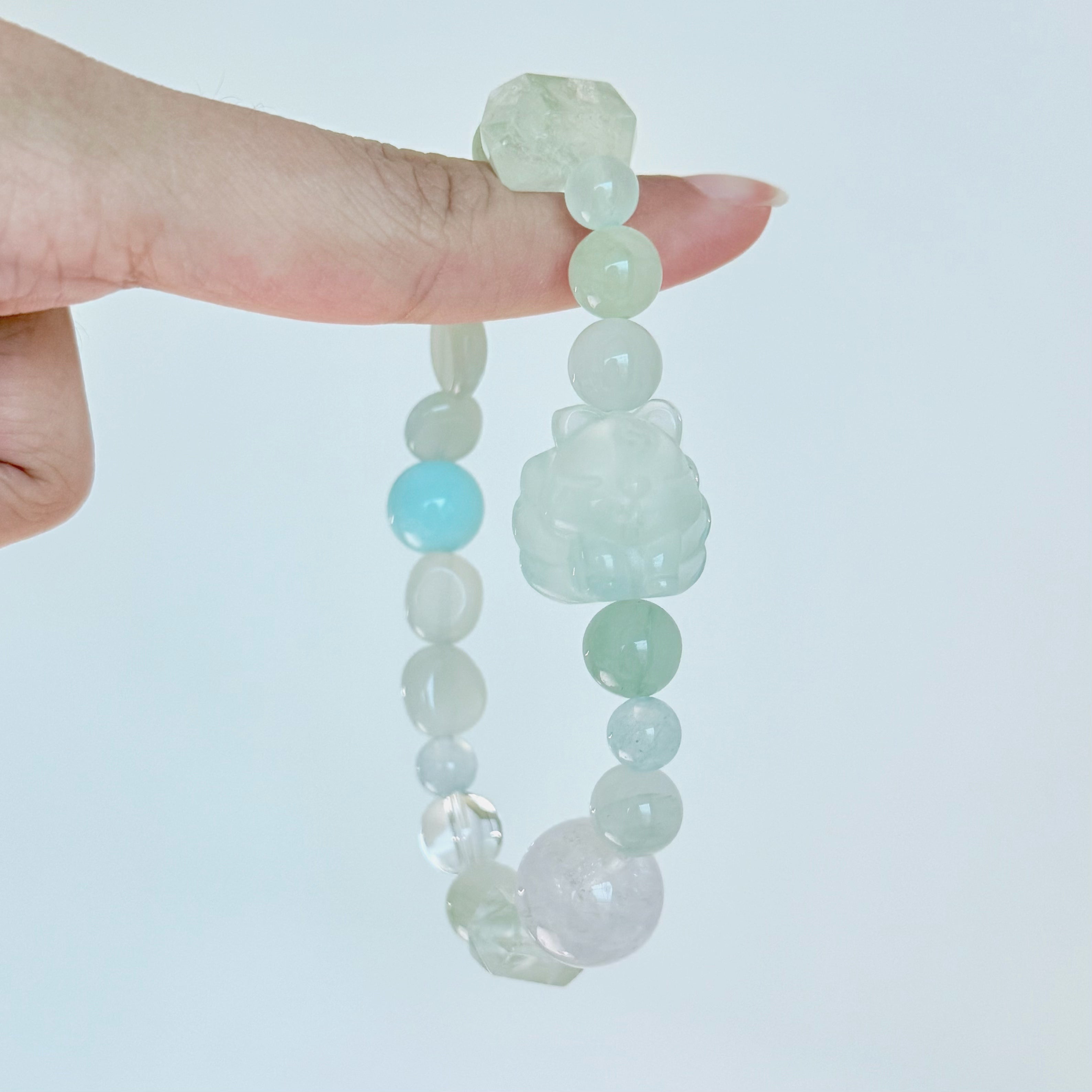 Aquamarine, Amethyst & Moonstone Bracelet