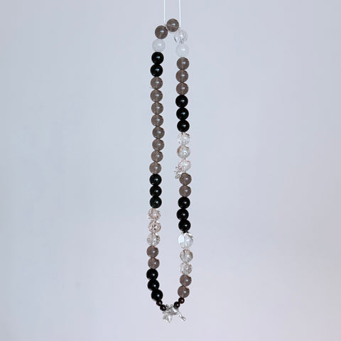 Black Obsidian, Smoky Quartz & Clear Quartz Protection Bracelet