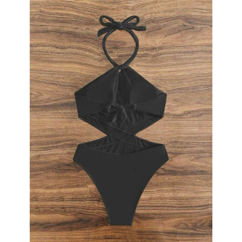 Jodie Halter Cut Out Wrinkled Monokini