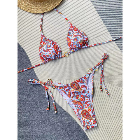 Sara Halter Printed Scrunch Butt Bikini