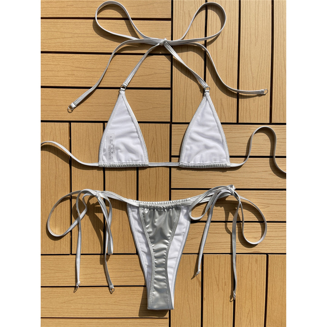 Camille Halter PU Faux Leather Bikini