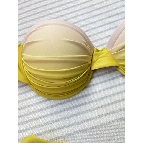 Lori Wrinkled Bandeau Strapless Bikini